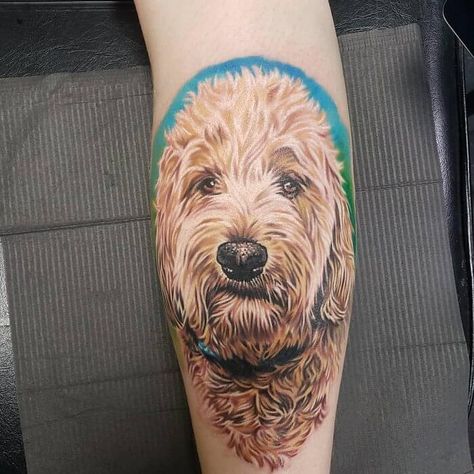 The 10 Coolest Goldendoodle Tattoo Designs In The World – The Paws Goldendoodle Tattoo Ideas, Goldendoodle Tattoos, Cockapoo Tattoo, Doodle Dog Tattoo, Golden Doodle Tattoo, Goldendoodle Tattoo, Line Drawing Tattoos, Mama Tattoo, Golden Doodle Dog