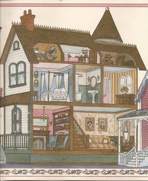 house illustration Doll House Sketch, Vintage House Illustration, Isometric House Illustration, Old House Illustration, Doll House Illustration, Doll House Drawing, Dollhouse Illustration, House Illustration Art, House Illustrations