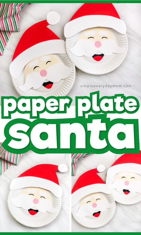 Looking for the perfect Christmas craft for kids? This paper plate Santa Claus is easy, fun and cheap to make! Download our free printable template and make it with your children or students today! Great for preschool, kindergarten and elementary or in a daycare or library setting. #simpleeverydaymom #kidscrafts #craftsforkids #paperplatecrafts #santacrafts #xmascrafts #christmascraftsforkids #daycarecrafts #preschoolcrafts #kindergarten #elementary #classroom Paper Plate Santa, Ariel Sebastian, Paper Animal Crafts, Santa Claus Crafts, Santa Template, Paper Plate Crafts For Kids, Santa Crafts, Christmas Crafts For Kids To Make, Fun Christmas Crafts