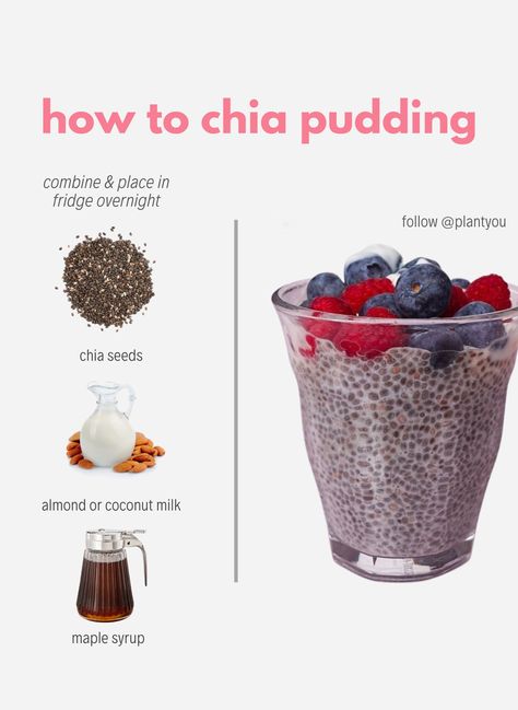 Chia seeds on their own can be enjoyed in salads, smoothies, baked goods and oats! Chia seeds are gluten-free and plant-based making it easy for those with dietary preferences to reap the benefits of this superfood. Chia Seeds Recipes, Chia Seed Pudding Healthy, Overnight Chia Seed Pudding, Easy Chia Seed Pudding, Chia Seeds Protein, Chia Puddings, Overnight Chia Pudding, Overnight Chia, Chia Seed Recipes Pudding