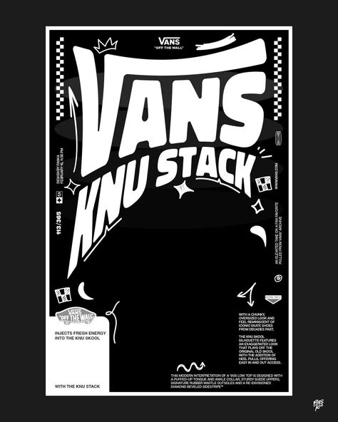 113/365 [Vans Knu Stack] I made my first Vans poster. I picked it because the font matches the bold style of the shoes. I used the colors from the Vans logo, but you can use any color. I hope you like it. I'll be taking a break after this. This is my last poster for now. I hope it inspires you. Goodbye for now, everyone! @vans #itsnicethat #digitalarchive #tripl7lab #acidgraphix #archivesarea #typography #reebok #youaretypography #type01 #typosters #vans Vans Poster Design, Vans Graphic Design, Vans Poster, Goodbye For Now, Vans Logo, Its Nice That, Taking A Break, Bold Style, Vans Off The Wall