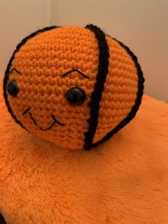 Crochet Basketball Net Pattern Free, Basketball Crochet Pattern, Crochet Basketball Blanket, Crochet Basketball, Plush Basketball Pillow, Pink Cheeks, Yarn Brands, Eye Black, Embroidery Floss