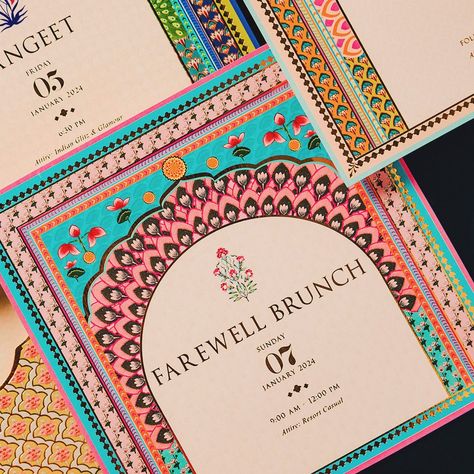 Dive into the regal heritage of Rajasthan with this exquisite wedding invite, meticulously crafted to capture the essence of tradition and opulence. The vibrant colors, intricate details, and lavish gold foil accents speak volumes about the grandeur of the celebration. #goldfoildetailing #goldfoilinvitations #foilinvitations #weddingdesign #weddinginvites #weddinginvitations #weddingcarddesign #weddingcards #bespokeinvitations #custominvitations #customweddinginvitations #custominvites #luxu... Bespoke Invitations, Candy Cart, Utah Bride, Wedding Branding, Digital Invite, Foil Invitations, Card Wedding, Wedding Card Design, Wedding Advice