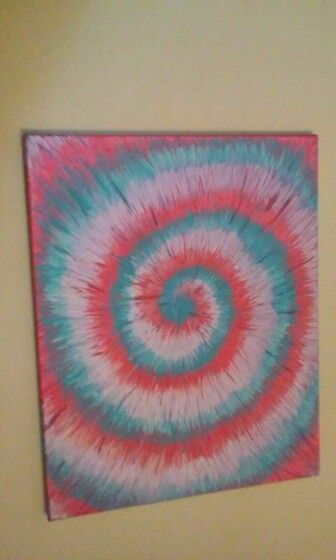 Tye Dye Painting, Tie Dye Painting On Canvas, Tye Dye Painting Canvases, Tye Dye With Acrylic Paint, Spongebob High Painting Canvases, Sponge Butterfly Painting, Canvas Painting Ideas For Stoners, Dye Painting, Tie Dye Painting