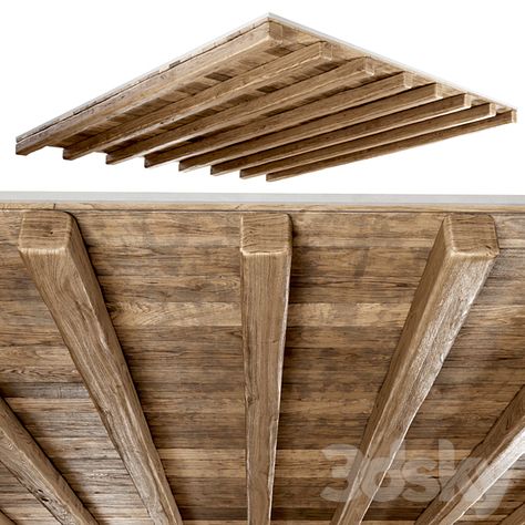 3d models: Miscellaneous - Wooden ceiling / Wooden pitched ceiling Wooden Rafters, Pitched Ceiling, Wooden Ceiling, Country Style Kitchen, Wooden Ceilings, Wood Ceilings, Modern Materials, Country Style, In 3d