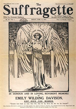 'The Suffragette' of June 1913, dedicated to the memory of Emily Davison Christabel Pankhurst, Suffragette Movement, Suffrage Movement, King Horse, Vintage Advertisement, Black And White Illustration, Fine Art Photo, Poster Vintage, Women In History