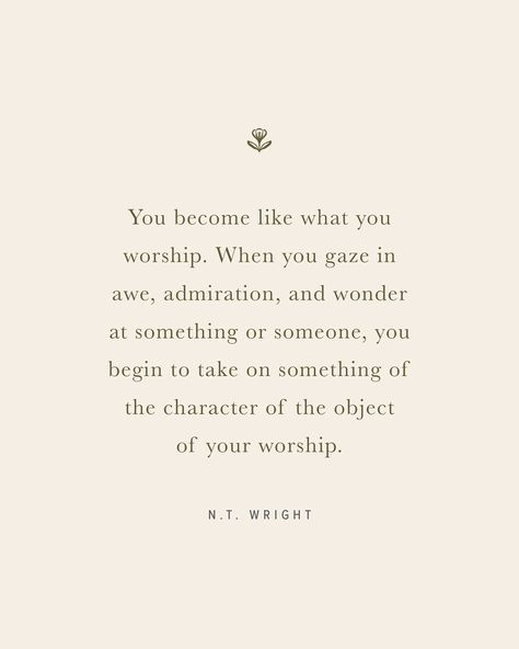 “You become like what you worship. When you gaze in awe, admiration, and wonder at something or someone, you begin to take on something of the character of the object of your worship.” —N.T. Wright You Inspire Me Quotes, Same God Elevation Worship, More Than Able Elevation Worship Lyrics, Elevation Worship Lyrics, Hosanna Revival, Here Again Elevation Worship Lyrics, Praise Elevation Worship Lyrics, Words Of Encouragement, Inspire Me