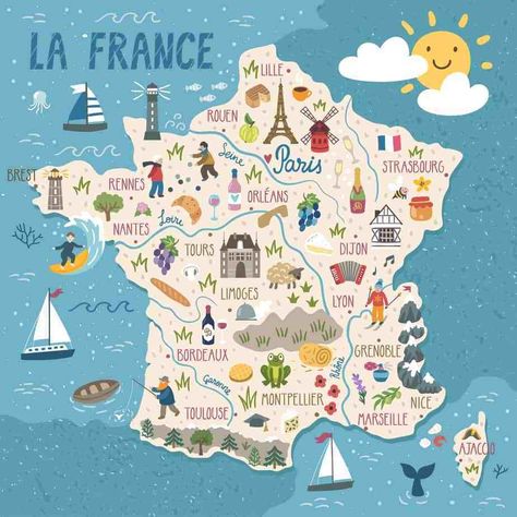 The Ultimate France Road Trip Itinerary - Follow Me Away France Road Trip, French Landmarks, Map Of France, Road Trip France, Gallery Wall Art Prints, Regions Of France, Travel Infographic, Lev Livet, People Food