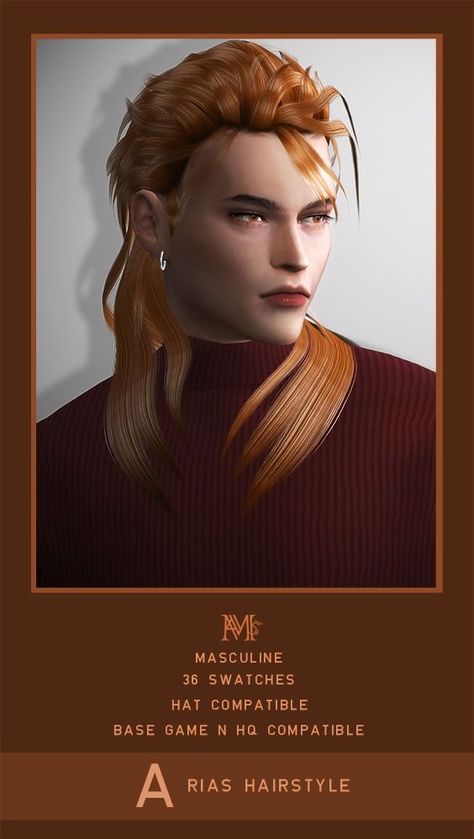 Click the link to Download The Sims 4 Custom Content / TS4 / CC Male Hairstyle / Masculine Sims 4 Cc Mohawk Mullet, Ts4 Mullet, Sims 4 Curly Mullet, Sims 4 Male Ponytail, Sims 4 Mullet Cc, Sims 4 Mullet, Male Hairstyle, Man Ponytail, Sims 4 Men Clothing