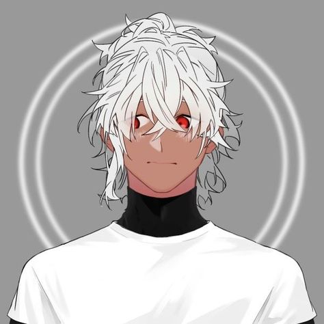 Anime Guy Dark Skin, Male Oc With White Hair, Dark Skinned Anime Guy, White Hair Dark Skin, White Hair Anime Guy, Skins Characters, Anime Male, Fantasy Books To Read, Phone Art