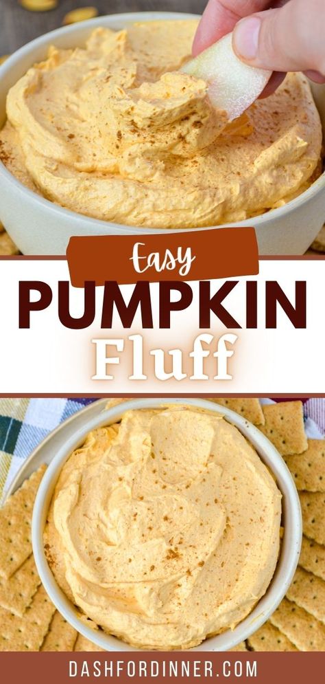 This easy pumpkin Fall dessert recipe is perfect for enjoying with friends and family! Pumpkin Fluff Dip is the perfect sweet dessert dip with a Fall inspired, pumpkin punch. Naturally gluten free, and totally easy to make with just 4 ingredients. You’re going to love this easy pumpkin dessert recipe. Use that extra can of pumpkin puree in the cupboard! Pumpkin And Pudding Recipes, We Pumpkin Fluff, Easy Pumpkin Fluff Dip, Fluffy Pumpkin Pie Dip, Pumpkin Graham Cracker Dip, Simple Recipes With Pumpkin Puree, Pumpkin Pudding Dip Cool Whip, Easy Fall Desserts For A Party, Pumpkin Coolwhip Dip