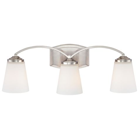 Minka Lavery 6963-84 3 Light Bathroom Vanity | Build.com Bathroom Lighting Over Mirror, Minka Lavery Lighting, Bath Sconces, Chrome Vanity Light, Bath Lights, Tree Circle, Vanity Light Bar, Transitional Vanity, Lighting Bathroom