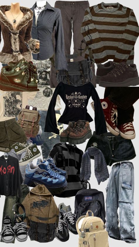 #myfirstshuffle #grunge #emo #skater #punk #outfitinspo #hippieaesthetic Mid West Emo Fashion, Midwest Grunge Fashion, Punk Skater Aesthetic, Midwest Emo Summer Outfits, Grunge Skater Aesthetic Outfits, Goblincore Punk, Midwest Emo Aesthetic Clothes, Midwestern Emo Aesthetic Outfit, Midwest Emo Clothes