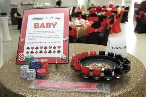 Casino Theme Gender Reveal, Casino Gender Reveal, Casino Theme Baby Shower Ideas, Casino Baby Shower Theme, Vegas Birthday, Vegas Theme, London Baby, Summer Baby Shower, Casino Theme Parties