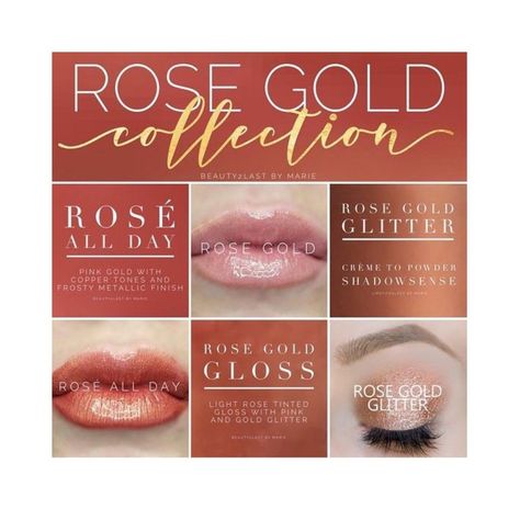 @mikailadf posted to Instagram: ROSE GOLD COLLECTION IS BACK for a limited time! 🎉I wasn't able to grab it last time because it went out of stock so fast 😱. This time I was able to get in and snag some 🙌  Get all 3 for $60 flat through Monday 9/3/18   Also available for individual sale 😉 . . . . . . . . . . . . . . . . . . . . . . . . #rosegold #rosegoldgloss #roseallday #trendinglipcolor #trendingstyle #fallfashion2018 #rosegoldeyeshadow #rosegoldlipstick #rosegold Makeup Rose Gold, Rose Gold Lipstick, Makeup Rose, Rose Gold Eyeshadow, Lipsense Lip Colors, Lipsense Gloss, Rose Gold Lights, Lip Trends, Senegence Makeup