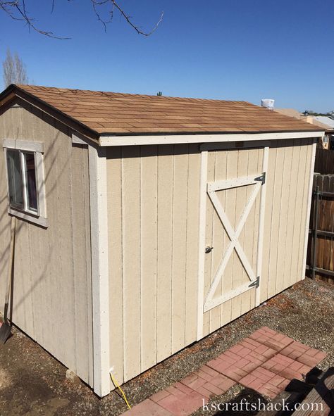 Tool Shed to Craft Room! - I turned my garden shed into a craft room because there was no room for a dedicated work space in my home!8x12 to Shed Craft Room, Cave Decorations, She Shed Craft Room, Small Space Heater, Craft Shack, She Shed Ideas, Craft Shed, Garden Tool Shed, Diy Shed Plans