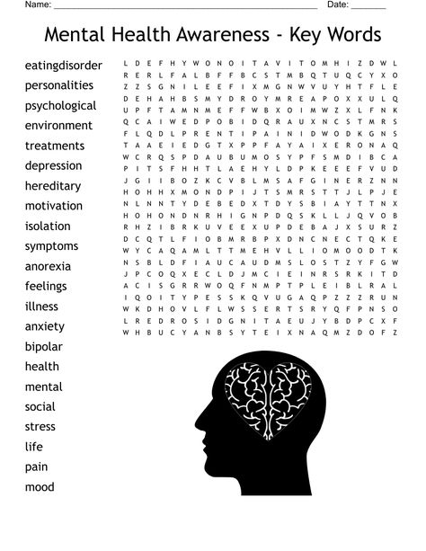 Mental Health Awareness - Key Words Word Search Introduction To Psychology, Scramble Words, Health Words, Key Words, Word Searches, 22 Words, Word Doc, Health Awareness, Mental Health Awareness