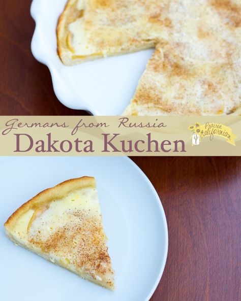 Dakota Kuchen  : a traditional Germans from Russia custard filled cake with sweet dough. http://prairiecalifornian.com/dakota-kuchen/ Blueberry Kuchen Recipes, Dakota Kuchen Recipes, German From Russia Recipes, Germans From Russia Recipes Food, German Russian Recipes, Russian Custard, German Kuchen Recipes, Russia Recipes, German Foods