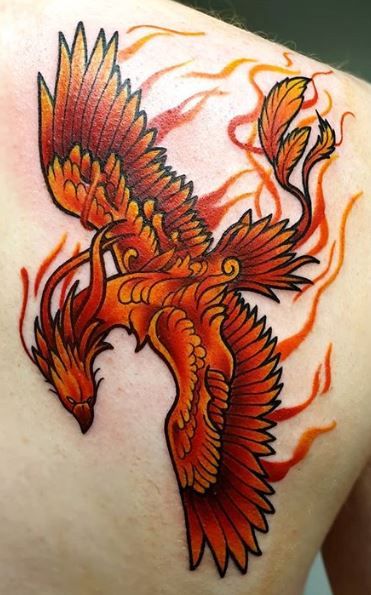 Neotraditional Phoenix Tattoo, American Traditional Phoenix Tattoo, Traditional Phoenix Tattoo, Phoenix Tattoo Arm, Daniel Tattoo, Japanese Phoenix Tattoo, Fenix Tattoo, Tattoos And Their Meanings, Phoenix Tattoos