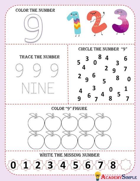 Recognizing Numbers, Number Sense Worksheets, Letter Tracing Worksheets, Numbers Kindergarten, Learning Games For Kids, Number Tracing, Printable Preschool Worksheets, Number Activities, First Grade Reading