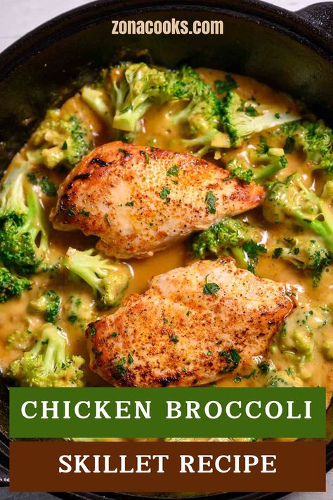 This 6 Ingredient Chicken Broccoli Skillet Recipe is delicious. It features tender, juicy chicken breast and broccoli in a creamy garlic sauce. It has just 6 ingredients plus salt and pepper, serves 2, and is ready in just 30 minutes. Chicken Broccoli Skillet, Turkey For Two, Tender Juicy Chicken Breast, Chicken And Broccoli Recipes, Chicken For Two, Broccoli Skillet, Broccoli And Chicken, Turkey Egg, Juicy Chicken Breast