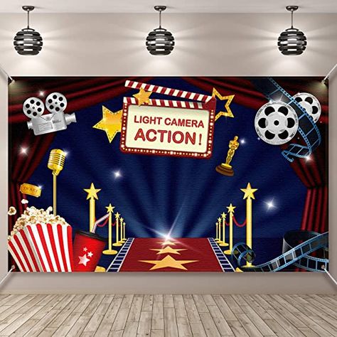 Movie Theme Party Decorations, Night Ceremony, Photography Booth, Movie Night Birthday, Night Birthday Party, Movie Night Birthday Party, Awards Night, Theme Party Decorations, Party Event