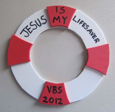 life saver ring picture frame craft - Yahoo Search Results God Rescues Craft, Splash Canyon Vbs, Jesus Rescues Vbs, Under The Sea Bible School Crafts, Shipwrecked Vbs Crafts, Ocean Vbs Crafts, Shipwreck Vbs, Vbs Shipwrecked, Life Preserver Ring