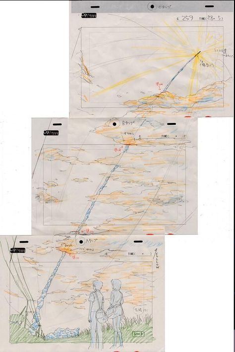 Animation: Frames & Sequences Animations References, Anime Layouts, Animation Frames, Storyboard Examples, Storyboard Drawing, Storyboard Ideas, Makoto Shinkai, Animation Anime, Storyboard Illustration