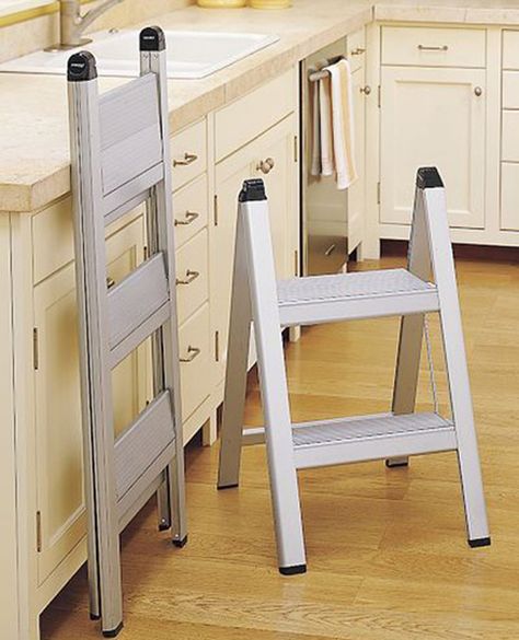 5 Favorite Easy To Store Step Stools Kitchen Step Ladder, Slim Kitchen, Kitchen Step Stool, Small Kitchen Cabinets, Aluminium Kitchen, Short Person, Folding Step Stool, Trendy Apartment, Narrow Kitchen