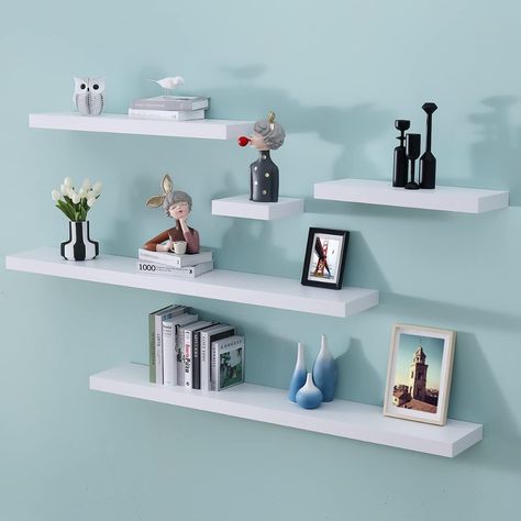 Black Wall Shelves, Bathroom Floor Storage Cabinet, Waterproof Furniture, Wall Shelf Unit, Modern Wall Shelf, Wall Mirror With Shelf, Shelves In Bedroom, Desk Shelves, Beachcrest Home