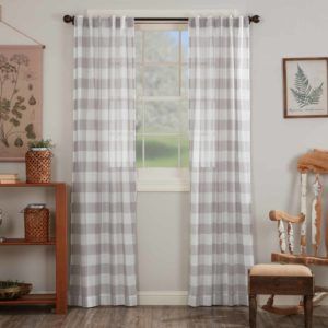 Exclusive Country Style Home Decor | Farmhouse Curtains & Bedding Piper Classics, Buffalo Check Curtains, Check Curtains, Window Treatments Sheer, Plaid Curtains, Tab Curtains, White Sheer Curtains, Farmhouse Curtains, Sheer Curtain Panels