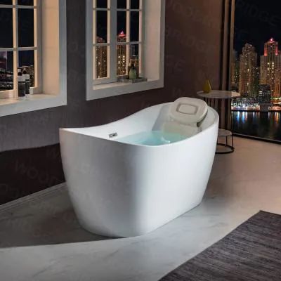 Beauvais 59 in. Acrylic FlatBottom Double Slipper Bathtub with Polished Chrome Overflow and Drain Included in White Slipper Bathtub, Bathtub Pillow, Freestanding Tubs, Luxury Bathtub, White Tub, Freestanding Bathtub, Bath Pillows, Acrylic Bathtub, Soaking Bathtubs