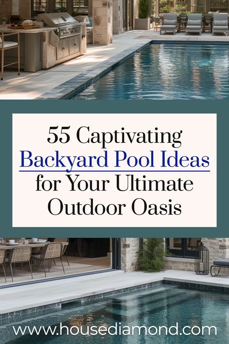 55 Captivating Backyard Pool Ideas for Your Outdoor Oasis Resort Backyard Ideas, Pool Ideas Inground, Pool Ideas Backyard, Backyard Pool House, Pool Makeover, Pools Ideas, Inground Pool Ideas, Backyard Pool Ideas, Backyard Pool Design