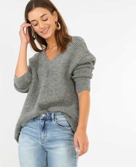 Pull en maille chaude - Pimkie - 35,99€ Pull Gris, Turtle Neck, How To Wear