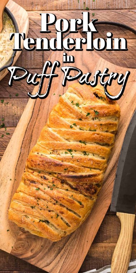 Cookrate Pork Tenderloin In Puff Pastry, Pork Tenderloin In Pastry, Pastry Wrapped Pork Tenderloin, Pork Puff Pastry Recipes, Pork Loin In Puff Pastry, Pork Loin Wrapped In Puff Pastry, Pork Loin Wellington, Pork Tenderloin Puff Pastry Recipes, Pork Tenderloin In Puff Pastry