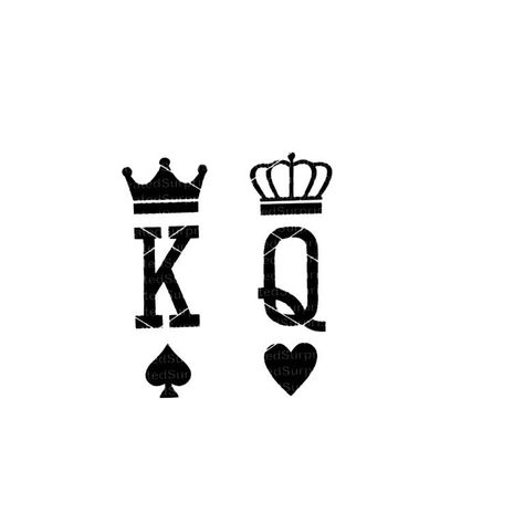 King And Queen Tattoo Design, King Of Hearts Tattoo, King Queen Tattoo, Easy Tattoos To Draw, Queen Of Hearts Tattoo, Faith Hope Love Tattoo, Partner Tattoos, Ace Tattoo, Spartan Tattoo