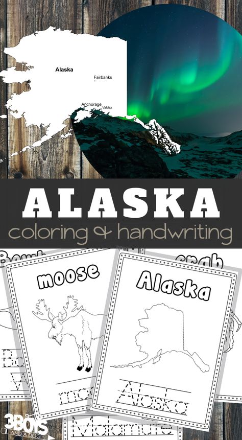 Check out this Creative Alaska Coloring and Writing Book! Packed full of fun images and words that are all about the state of Alaska! #alaskalearning #stateofalaska #USworksheets #3boysandadog Facts About Alaska, Homeschooling Worksheets, Homeschool Writing Prompts, Winter Science Experiments, Handwriting Sheets, Geography Activities, Teaching Geography, Some Interesting Facts, Homeschool Writing