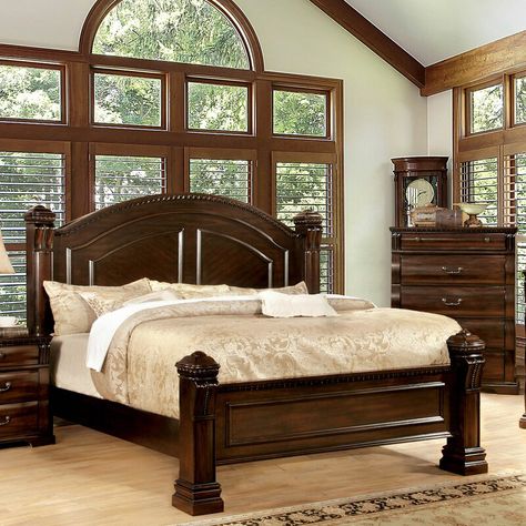 Astoria Grand Futrell Standard Bed | Wayfair Cherry Bedroom Set, Transitional Bed, Cherry Bedroom, King Poster Bed, Solid Wood Bedroom Furniture, Bedside Essentials, Eastern King Bed, Bed With Posts, Wood Bedroom Furniture