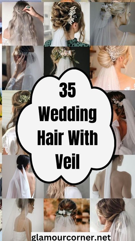 Discover the most enchanting wedding hair with veil styles to make your big day unforgettable! From classic updos to romantic loose waves, these bridal hair ideas will perfectly complement your veil and add a touch of elegance to your look. Explore these stunning wedding hairstyles for a picture-perfect finish. Bridal Hair With Comb And Veil, Bridal Hairstyles For Off The Shoulder Dress, Veil With Side Swept Hair, Bridal Hair Pieces With Veil Updo, Bridal Hair For Dress Type, 40s Bridal Hair, Hairstyles For Long Veil, Romantic Bridal Updo With Veil, Wedding Updos For Short Hair With Veil