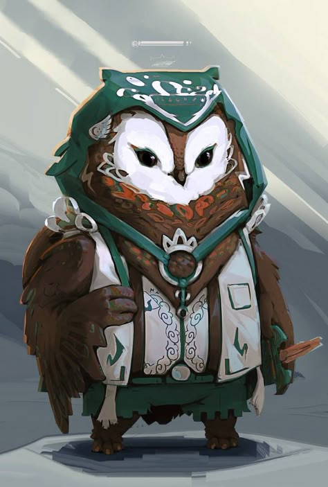 Bird People, Dnd Races, Owl Illustration, Owl Cartoon, Dungeons And Dragons Characters, D&d Dungeons And Dragons, Owl Art, Cute Animal Drawings, Character Creation