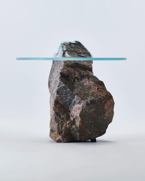 PAUL COCKSEDGE | ‘SLUMP’ ROCK COFFEE TABLE PAUL COCKSEDGE “It’s about creating a frozen moment. I was walking by the river, seeing these rocks poking… | Instagram Rock Coffee Table, Paul Cocksedge, Art Tables, Rock Table, Stone Furniture, Stone Projects, Carpenters Workshop, Berkeley Square, Water Tables