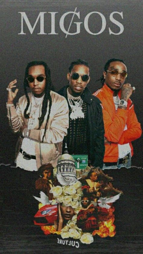 Migos Wallpaper Migos Poster, John Cena Wwe Champion, Migos Wallpaper, Migos Culture, Migos Quavo, Quality Control Music, Rap Album Covers, Hip Hop Artwork, Photography Trends