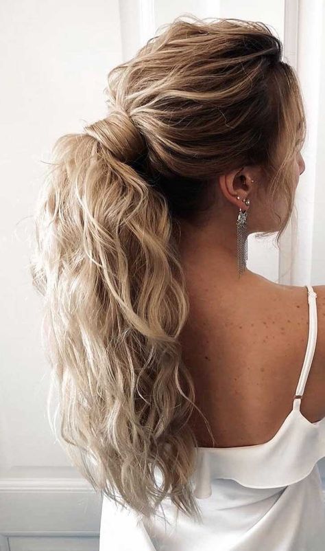 53 Best Ponytail Hairstyles { Low And High Ponytails } To Inspire Ponytail Hairstyles Low, Wedding Hairstyles Ponytail, Best Ponytail Hairstyles, Easy Ponytails, Best Ponytail, Tail Hairstyle, Hairstyle Easy, Pony Hairstyles, Perfect Ponytail