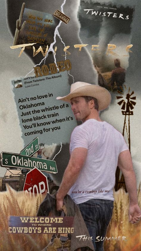 If you feel it…chase it 🌪️ Twister The Movie, Tyler Thomas, Glenn Powell, Phone Wallpaper Pastel, Eric Winter, Western Quotes, Cute Wallpapers For Ipad, Glen Powell, Cowgirl Aesthetic