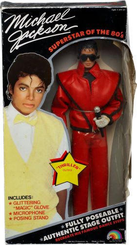 Vintage 1980's Toy,  Michael Jackson Thriller Doll Grammy Awards Outfit, Thriller Outfit, Michael Jackson Vintage, Michael Jackson Doll, Michael Jackson Merchandise, Big Hair Bands, Original Barbie Doll, Celebrity Dolls, Michael Jackson Thriller