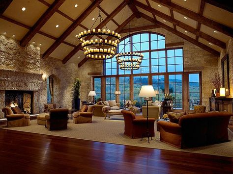 The home has 100-year-old hand hewn timbers and plaster walls throughout. House Castle, Houses Architecture, Aspen House, Tuscan Design, Tuscan Inspired, Tuscan House, Tuscan Decorating, Expensive Houses, Tuscan Style