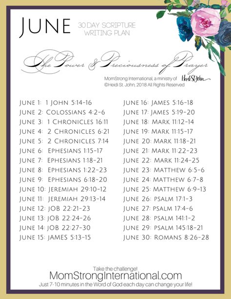 June Scripture Writing Plan 2024, June Scripture Writing Plan, Scripture Copywork, June Holidays, Spiritual Writing, Scripture Plans, Bible Writing, Scripture Writing Plan, Bible Journaling For Beginners