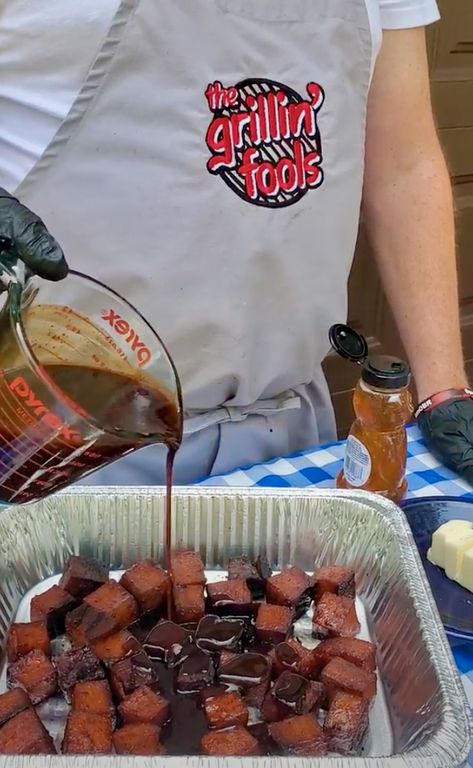 Burnt End Bologna Bites | GrillinFools Bbq Bologna In Oven, Bologna Burnt Ends Oven, Bologna Burnt Ends Smoker, Bologna Burnt Ends, Bologna Cake, Smoked Bologna, Bologna Recipes, Recipes Grill, Fried Bologna