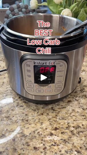 19 reactions · 3 comments | Comment YES if you love Chili!
BEST Instant Pot Low Carb Chili

I know it seems too hot for Chili but we were craving it 🤪

This is the absolute BEST Instapot Low Carb Chili I have ever made.  You are definitely gonna wanna save this recipe.

I started with sauteing onion and then browning 1 lbs of ground beef and 1 lbs of sausage before adding all the seasoning and stirring in well. 

The thing that makes this low carb is leaving out the chili beans.  Typically I will add them for my kids servings. 

The seasonings may seem like a lot, but I promise you probably already have all of these in your kitchen right now.

Then I added 2 cups of beef broth, a can fire roasted diced tomatoes and a can of rotel and some xanthan gum to help thicken the chili then set the Instant Pot Low Carb, Quest Chips, Chili Beans, Low Carb Chili, Fire Roasted Tomatoes, Diced Tomatoes, No Bean Chili, Fire Roasted, Keto Chicken