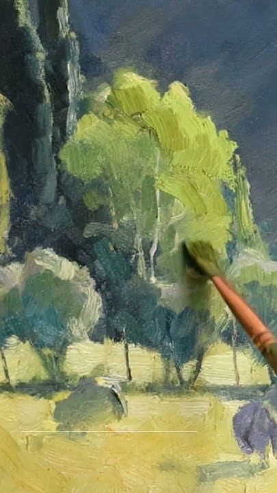 Giving Tree Painting, Oil Landscapes Paintings, Loose Landscape Painting Acrylic, How To Paint Trees Oil Painting, Painting A Forest Acrylic, How To Paint Trees In The Distance, Abstract Landscape Drawing, Loose Oil Painting Landscape, Quick Oil Painting